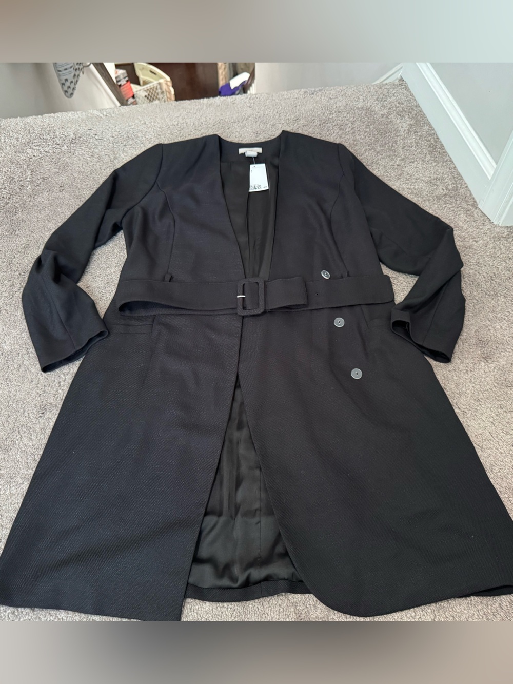 H&M Black Textured Blazer Dress